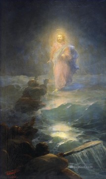 jesus christ Painting - Jesus Christ on Sea Po vodam 1888 Romantic Ivan Aivazovsky Russian